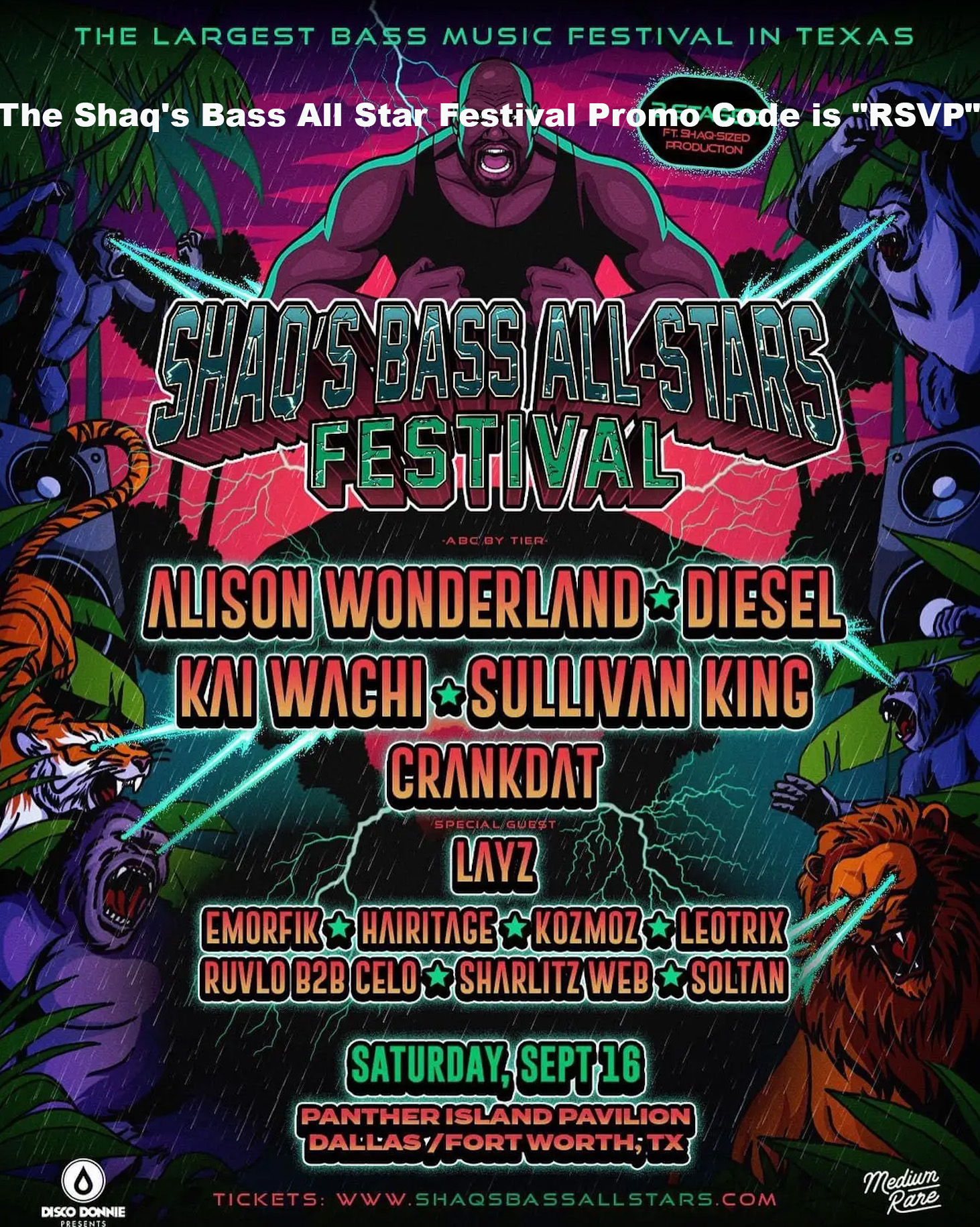 Shaqs Bass All-Star Festival Promo Code is 'RSVP' in Update Announcement
